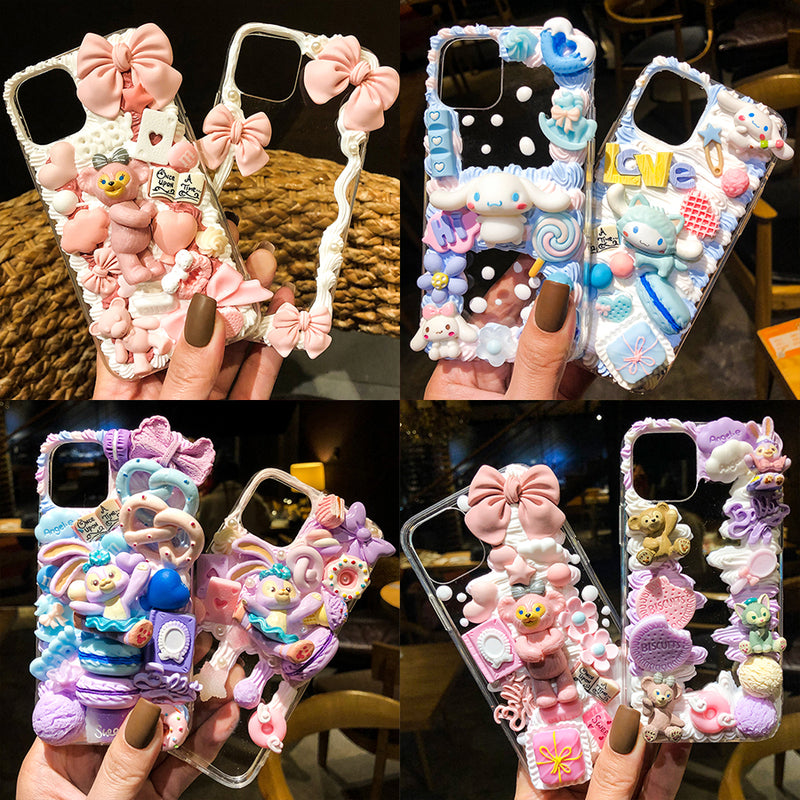 Cream gel phone case diy material kit handmade Christmas resin cartoon –  stepdiy