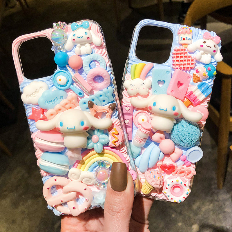 Cream gel phone case diy material kit handmade Christmas resin cartoon –  stepdiy